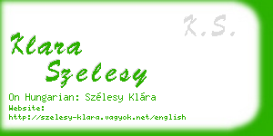 klara szelesy business card